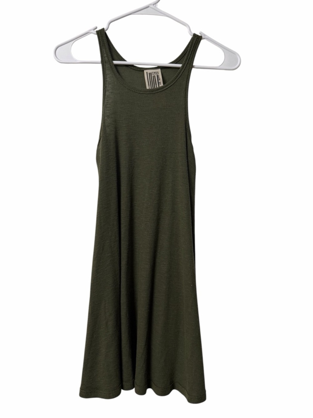 Free People Olive Green Ribbed Tank Dress